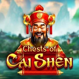 Chests of Cai Shen online game logo by Pragmatic Play on levelsupcasino.org
