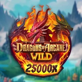 Dragons of Arcane Wild slot logo by Foxium at Level up Casino